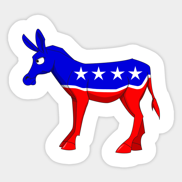 Democratic Donkey Sticker by Wickedcartoons